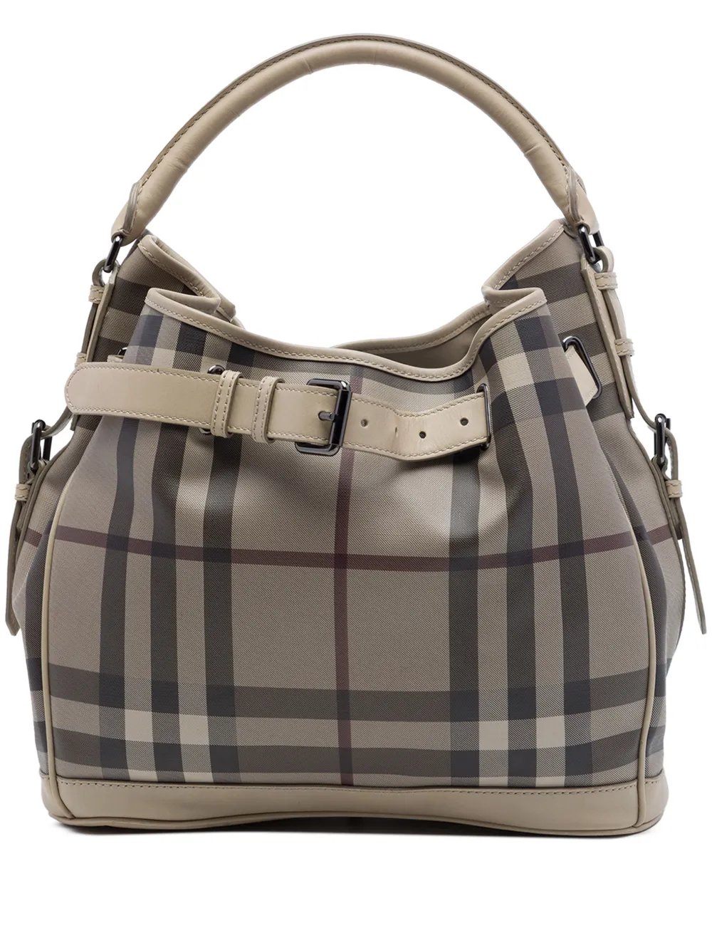 2000-2017 Medium Smoke Check Coated Canvas Walden Belted Hobo handbag