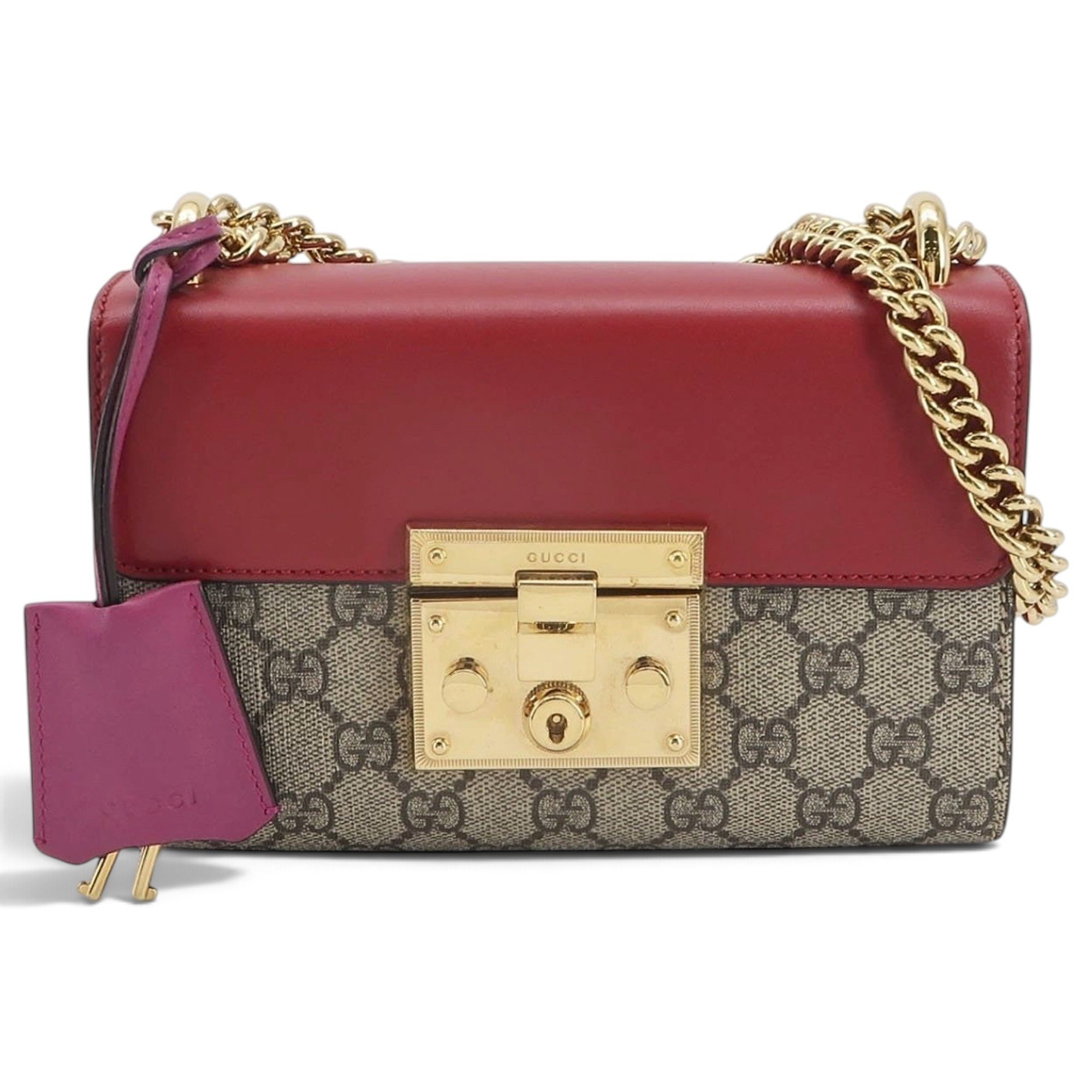 Padlock leather handbag