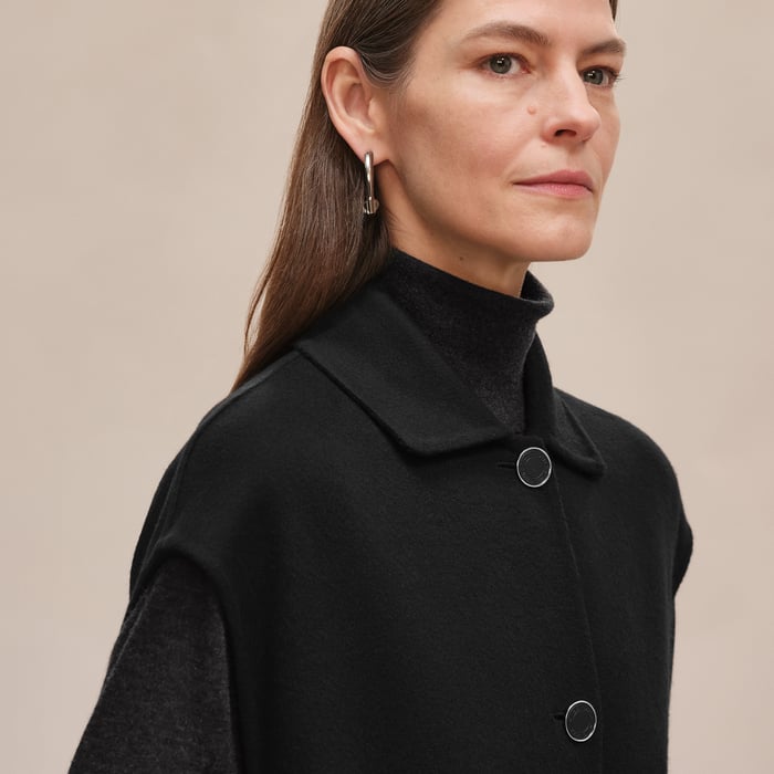 Noir Belted Cashmere Long Vest