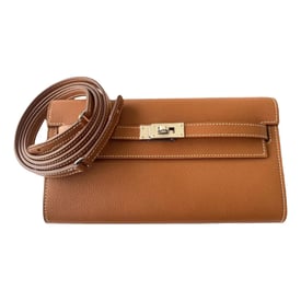 Hermes Kelly Handbag Gold Evercolor Leather 2023