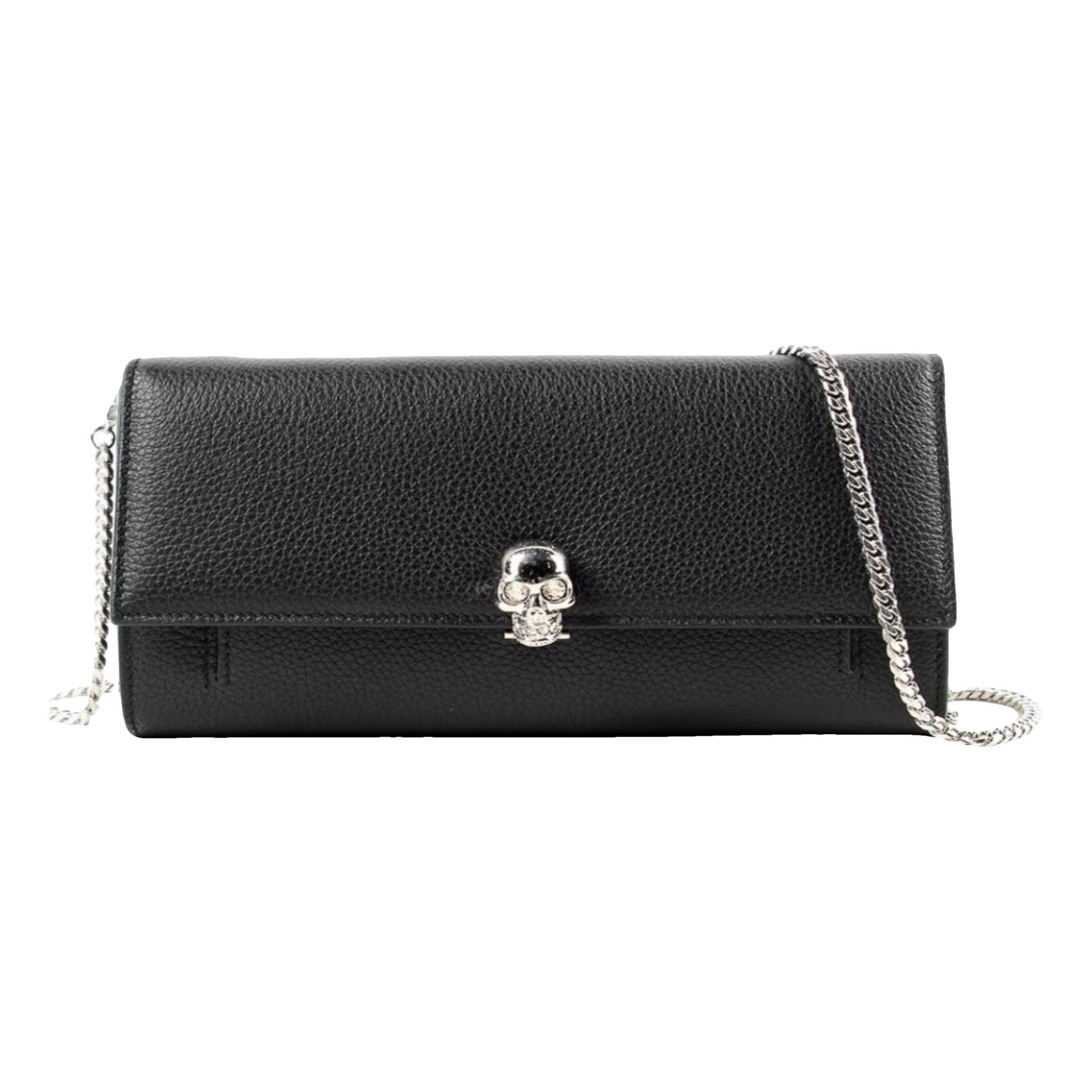Skull leather crossbody bag