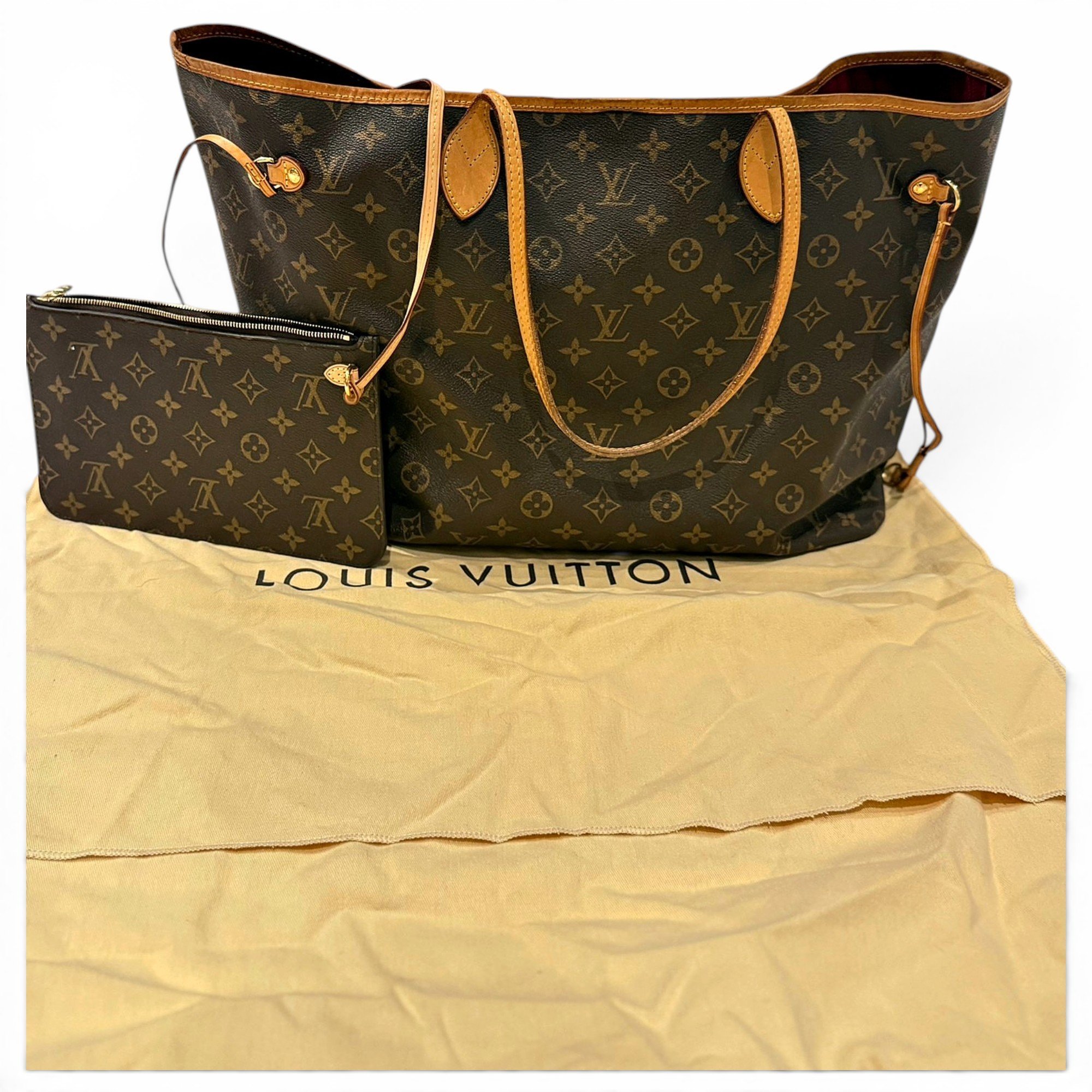 Louis Vuitton Neverfull leather handbag