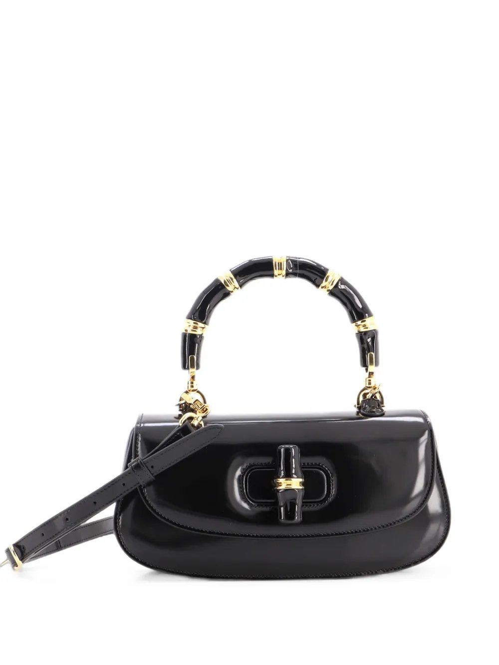 Bamboo Diva Top Handle Bag Polished Leather Medium satchel