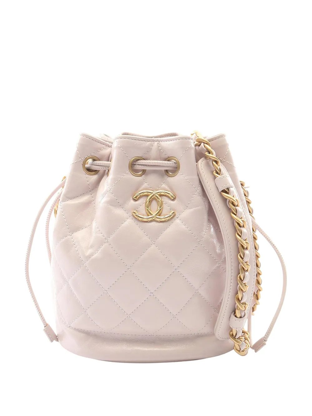 2021-2026 CC Quilted Calfskin Drawstring bucket bag