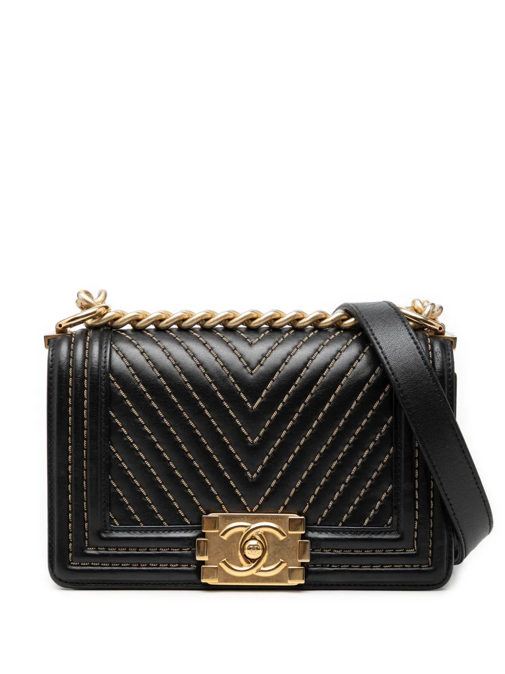 2016-2017 Small Chevron Lambskin Stitched Boy Flap crossbody bag