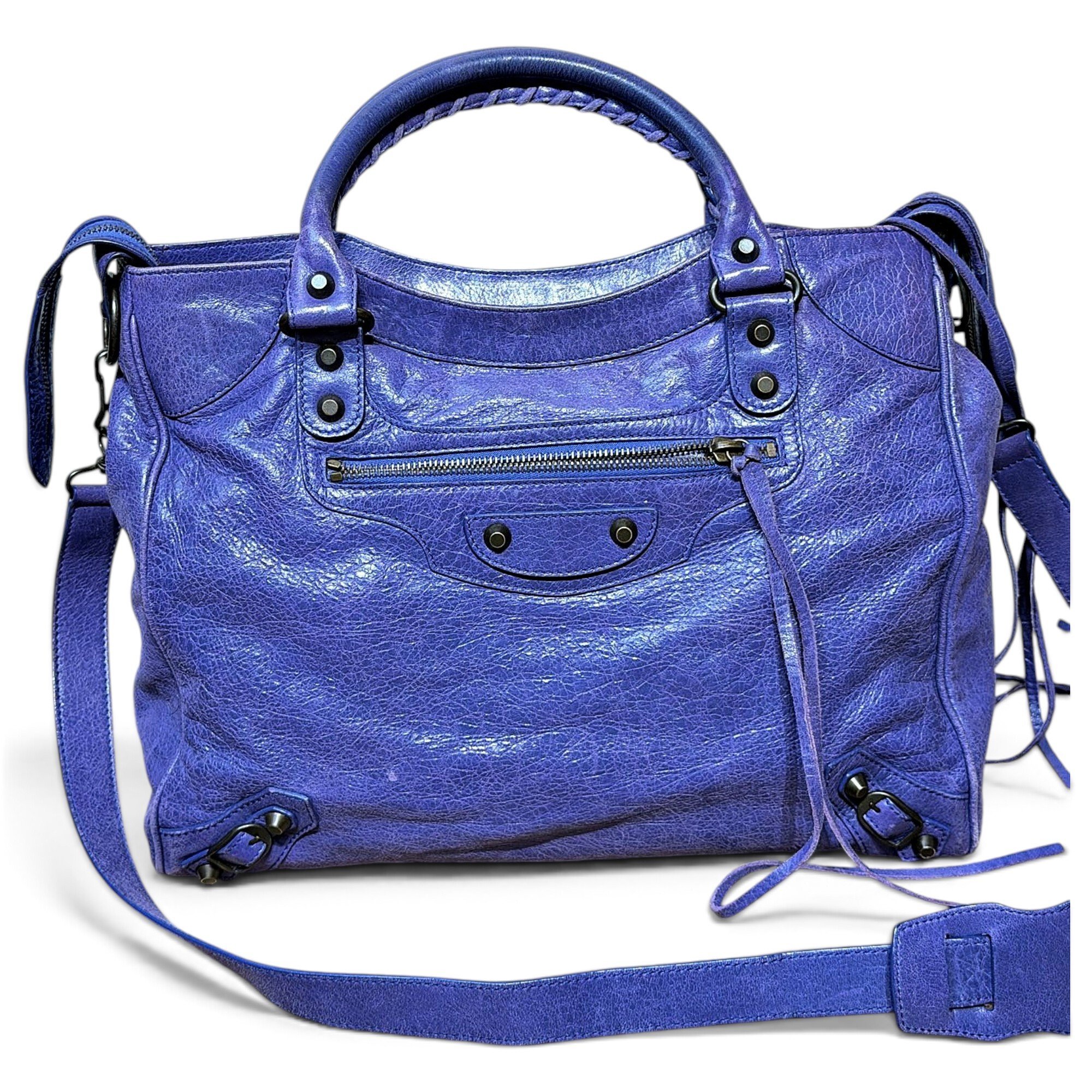 City leather handbag