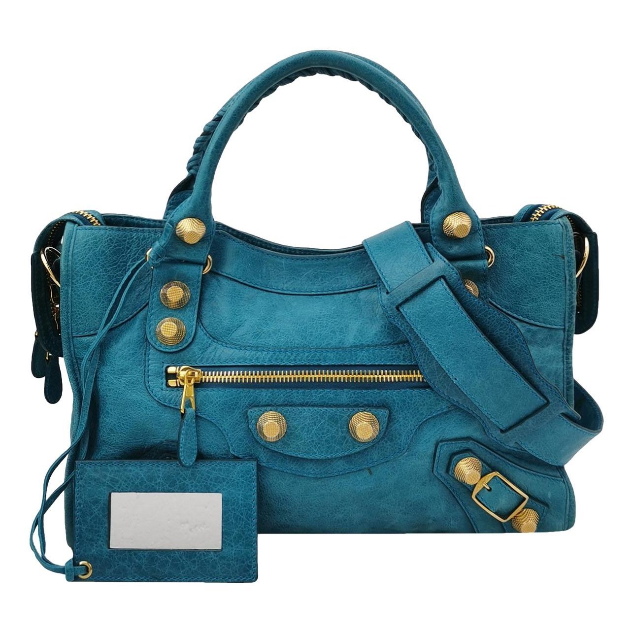 City leather handbag