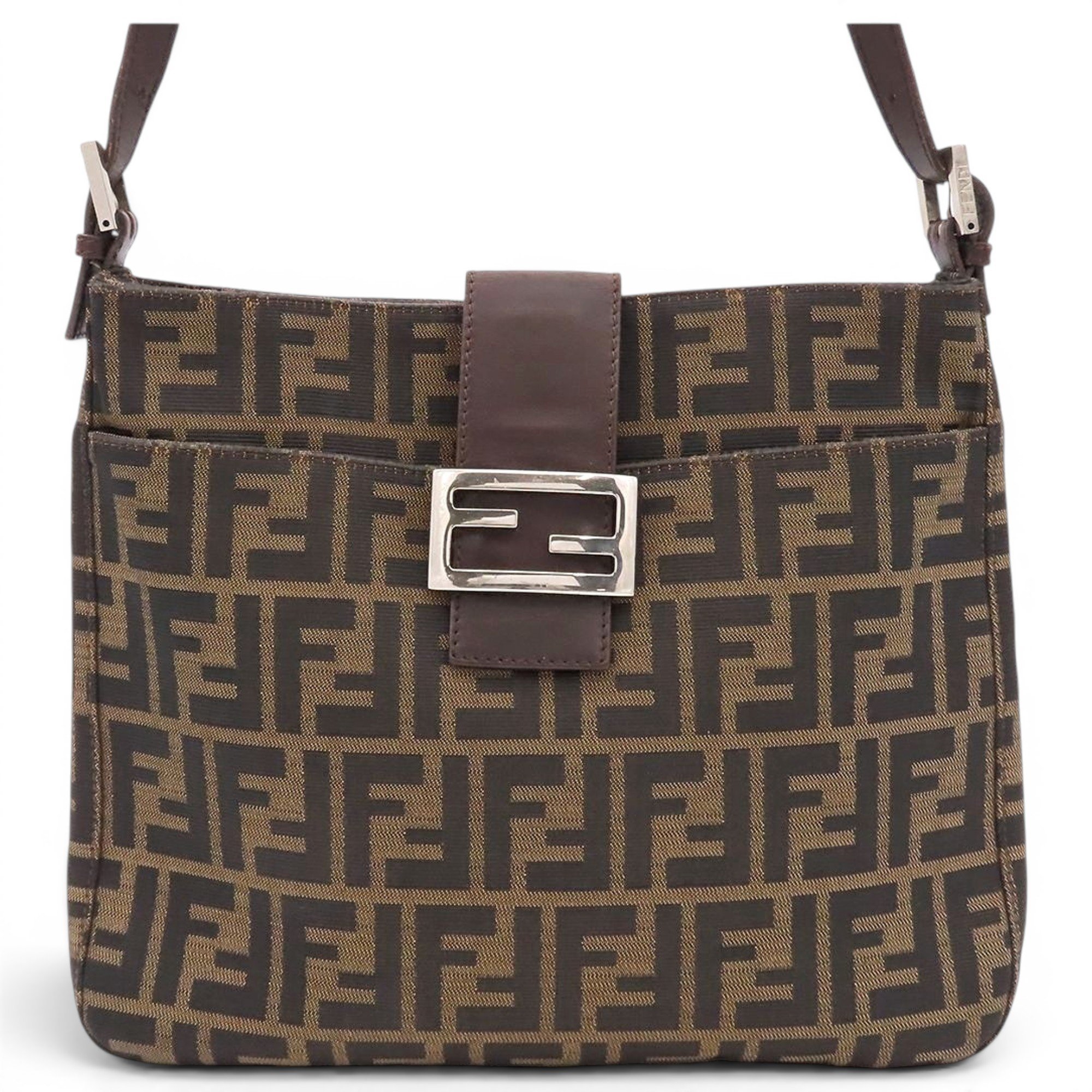 Pocket leather handbag