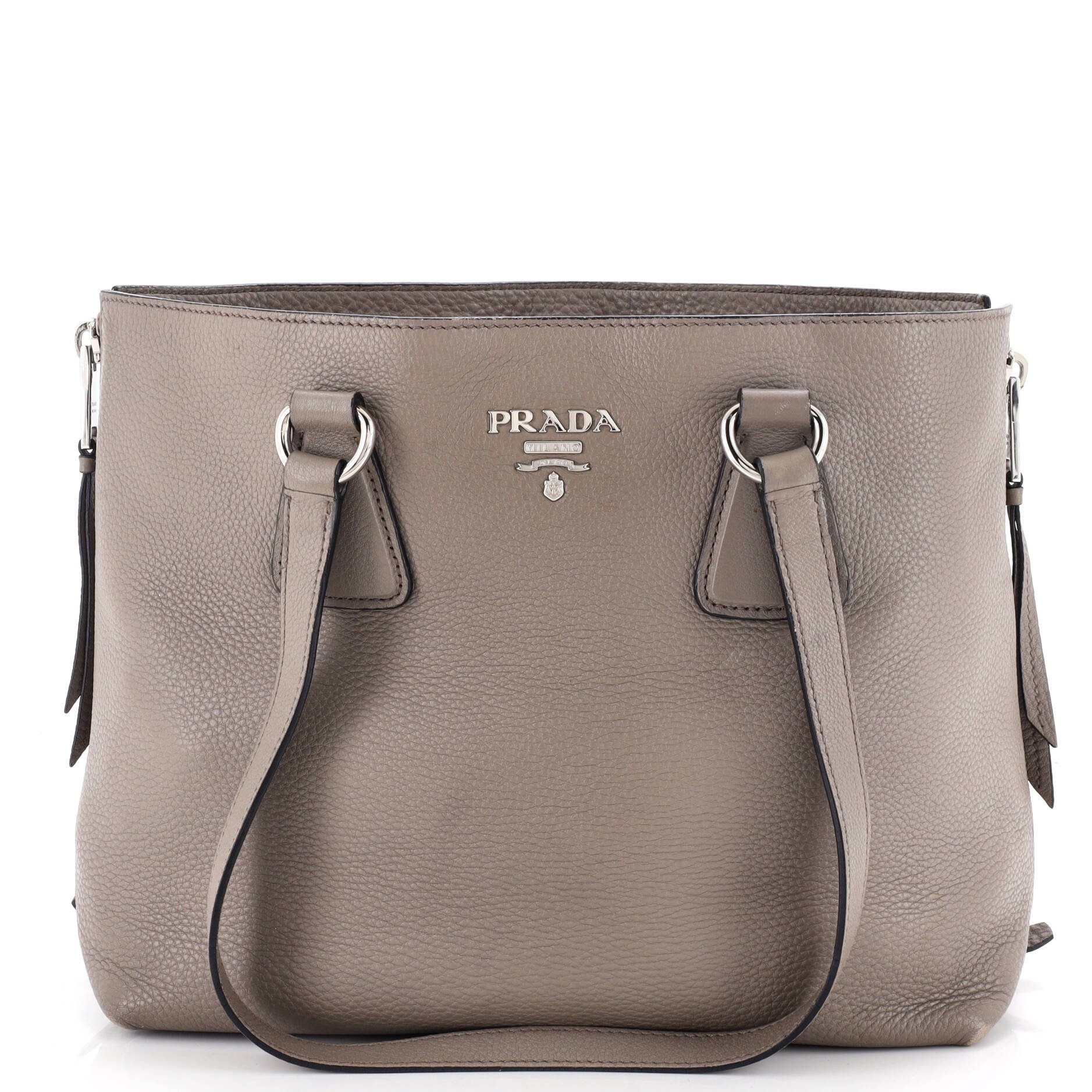 Side Zip Shopper Tote Vitello Daino Large