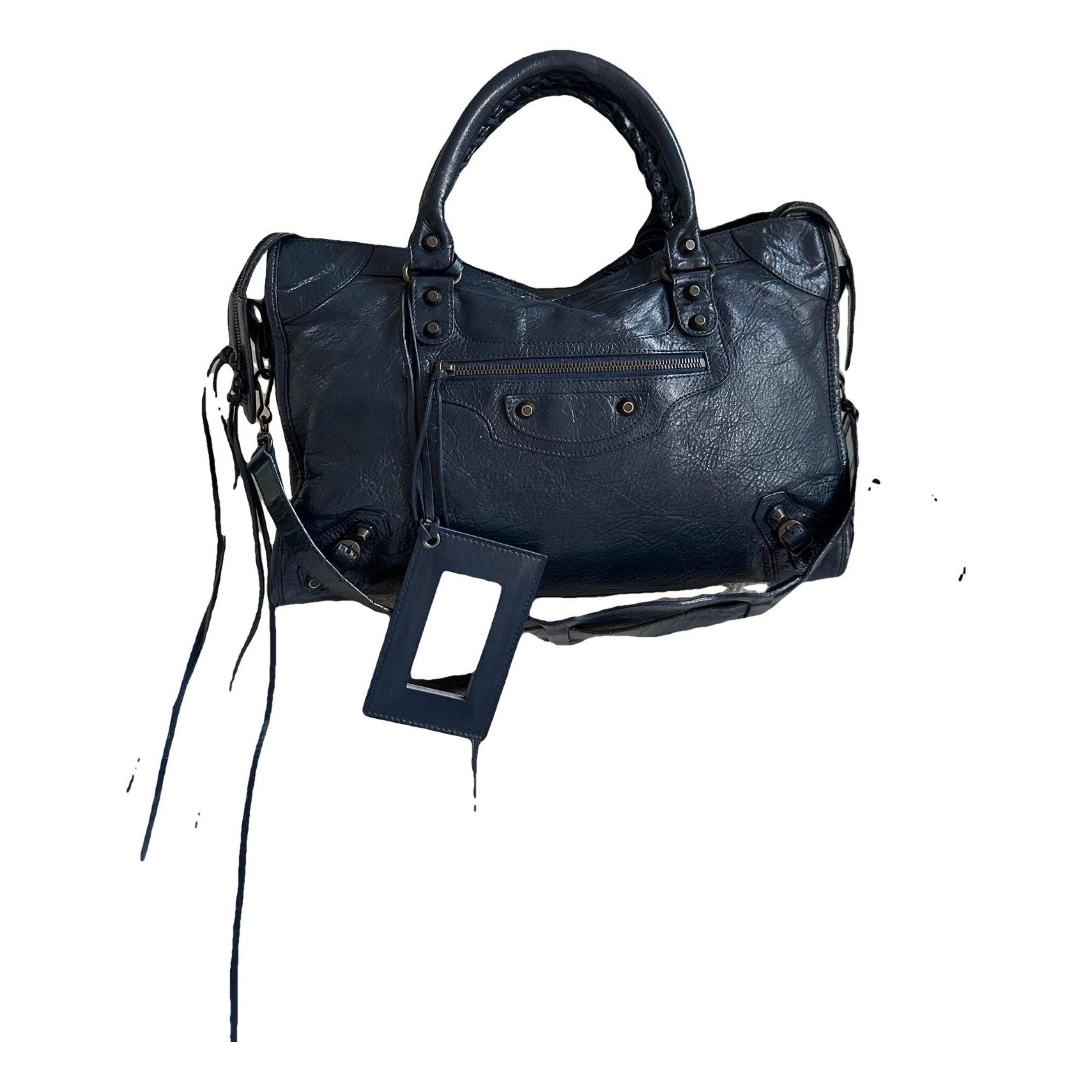 City leather handbag