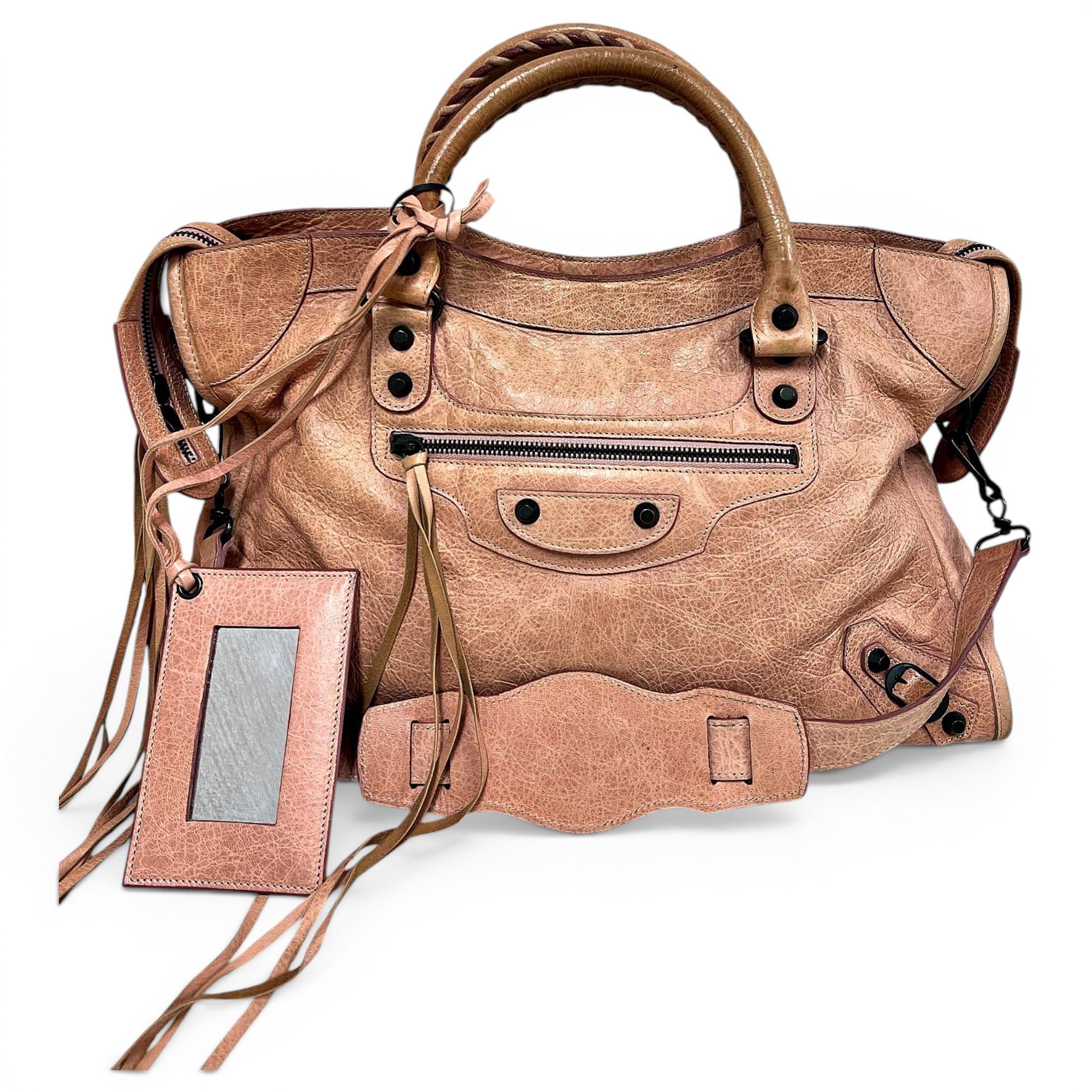 City leather handbag