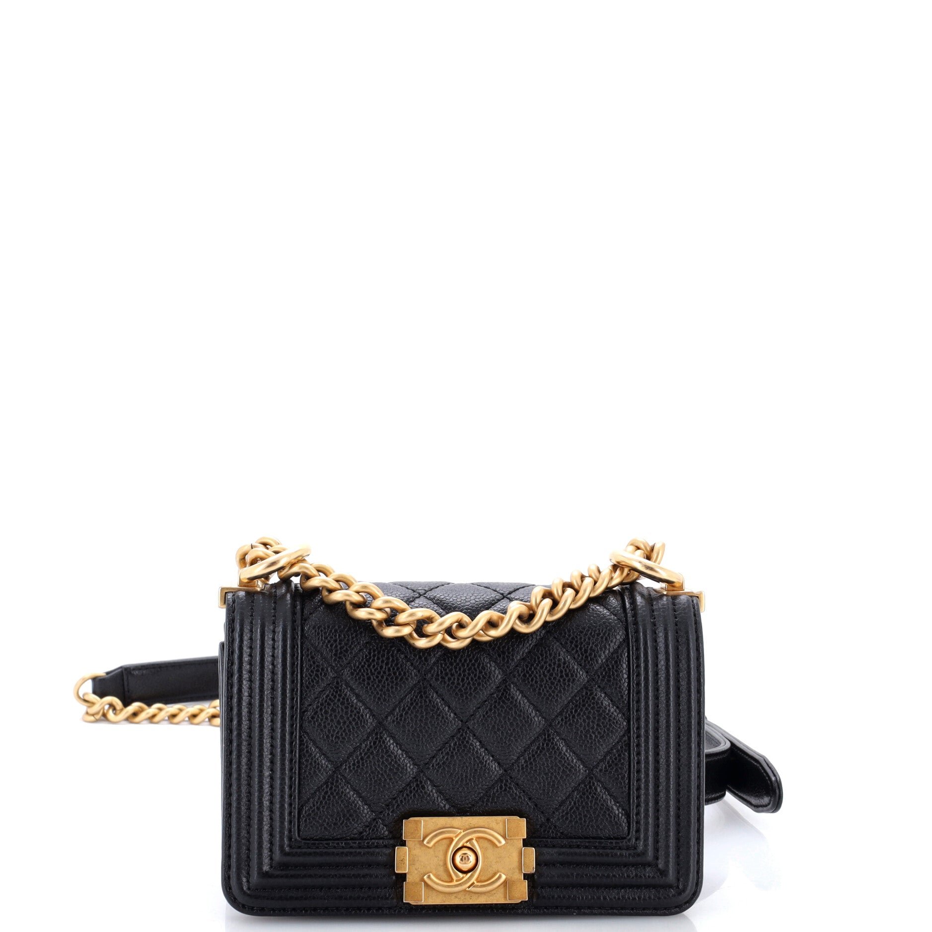 Boy Flap Bag Quilted Caviar Mini