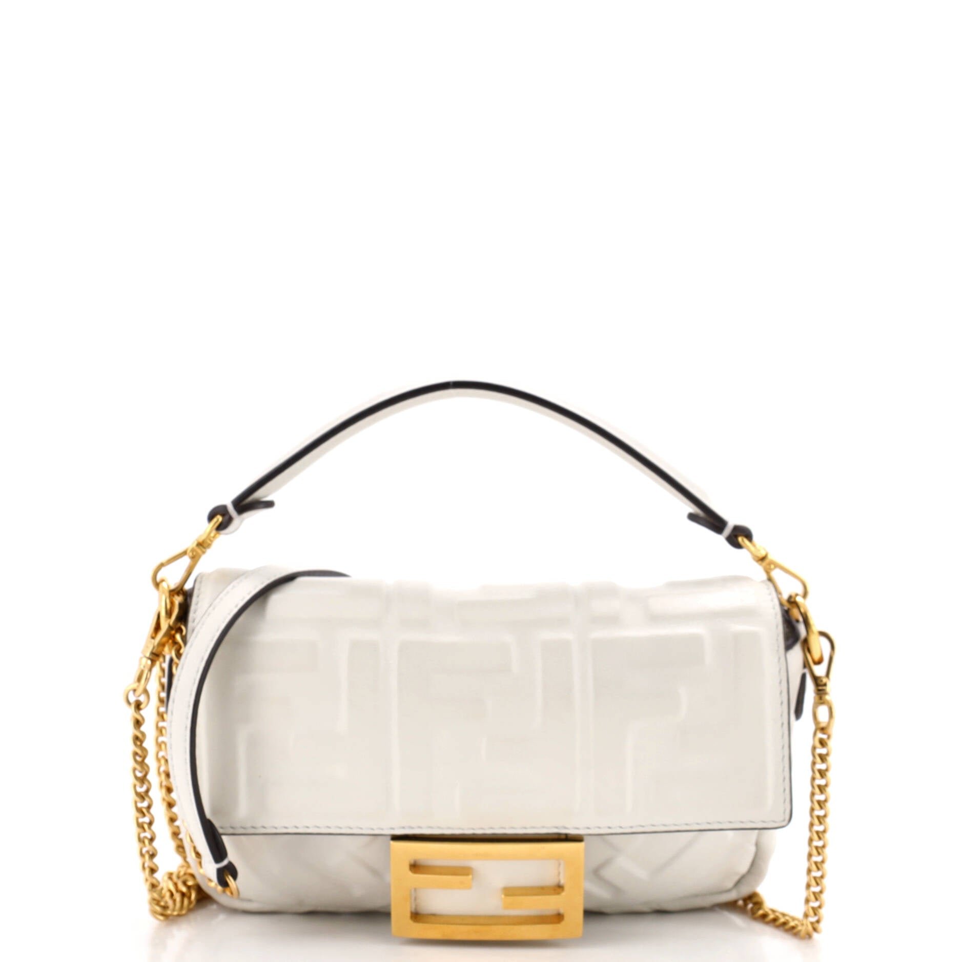 Baguette NM Bag Zucca Embossed Leather Mini