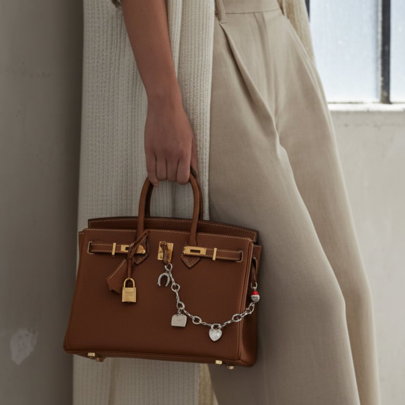 Hermes Hermès Bijou de Birkin Charm Gold Leather Palladium Hardware