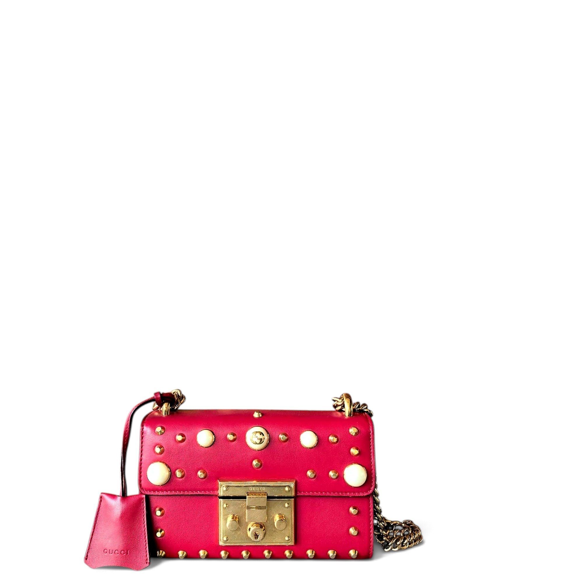 Padlock leather handbag