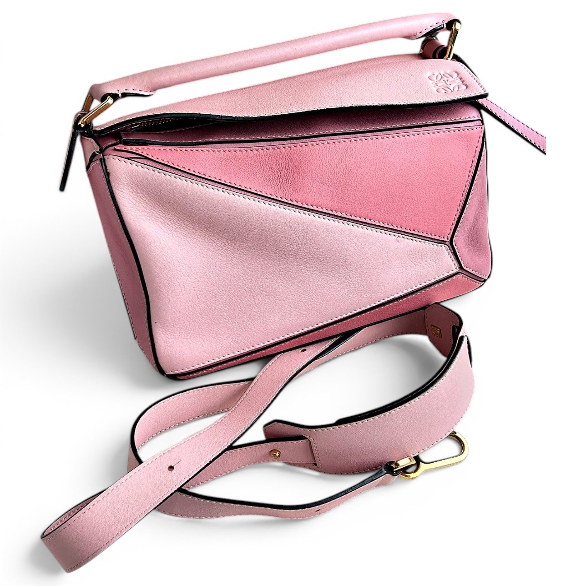 Puzzle leather handbag