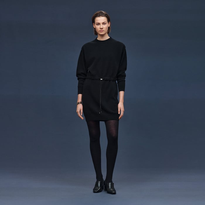 Noir Mid-length Cashmere Dress