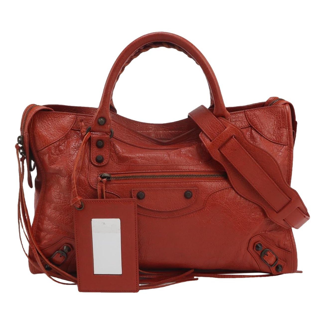 City leather handbag