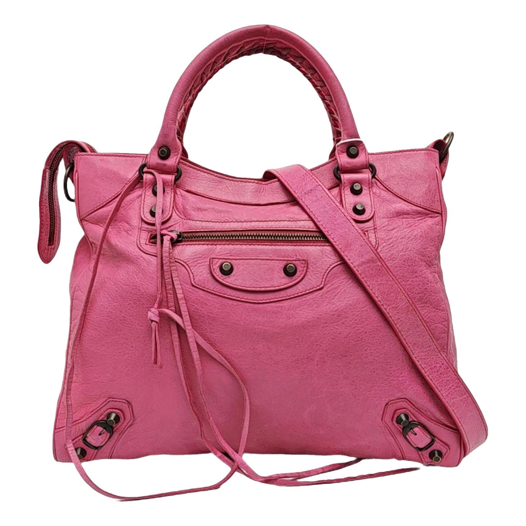 City leather handbag