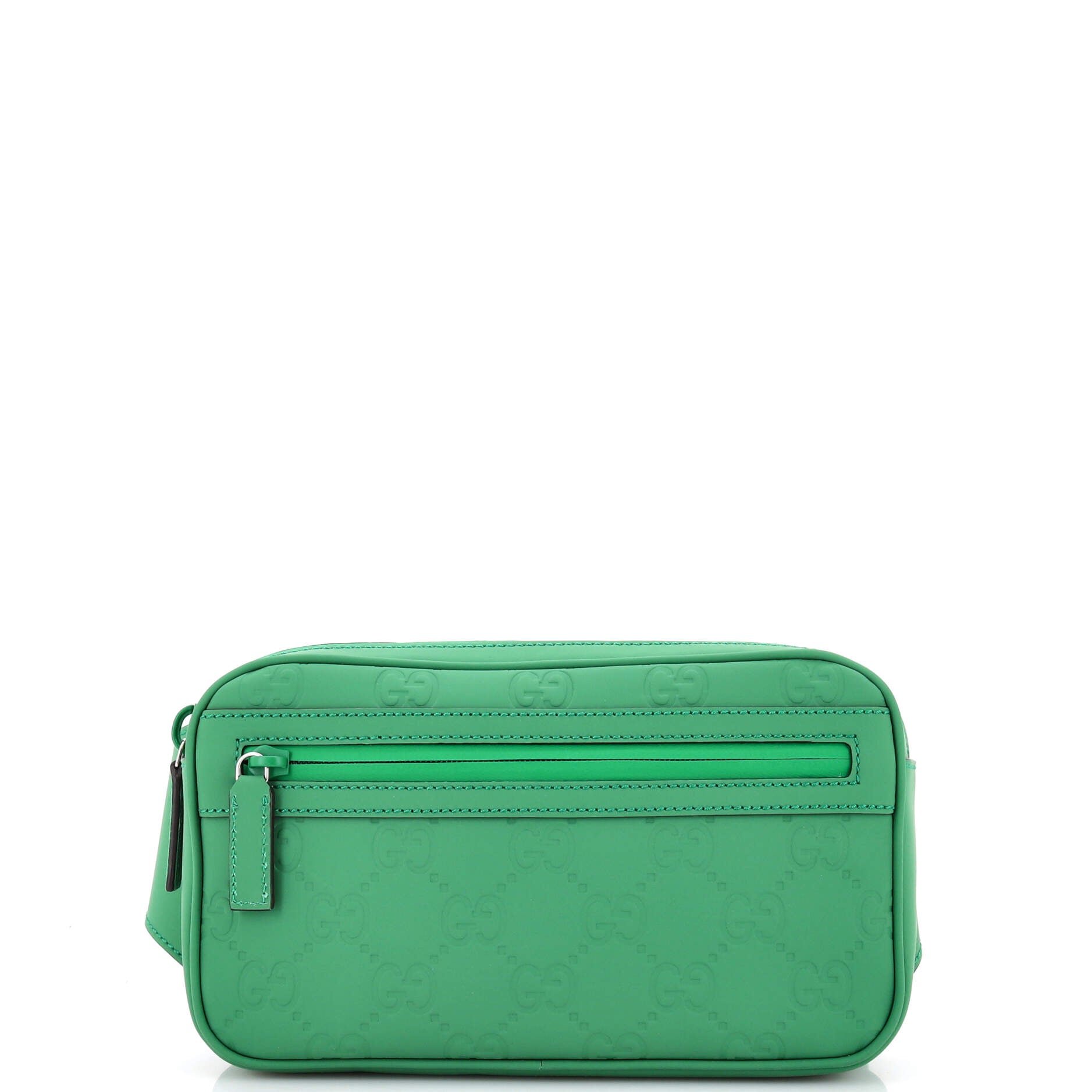 Front Zip Belt Bag GG Rubber Effect Leather