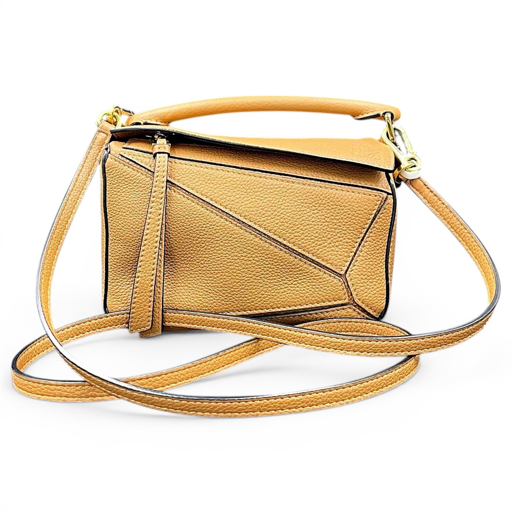 Puzzle leather handbag