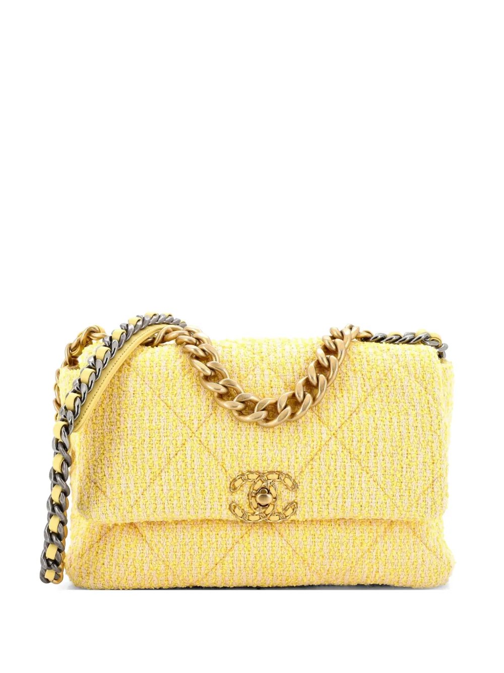 19 Flap Bag Quilted Tweed Large crossbody bag