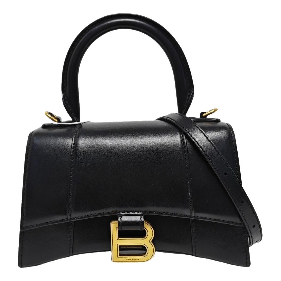 Hourglass leather handbag