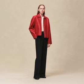 Washed deerskin jacket