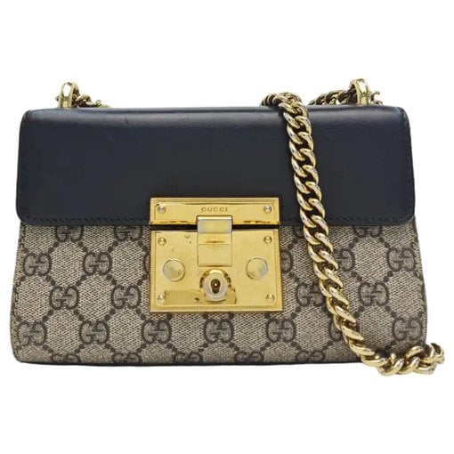 Padlock leather handbag
