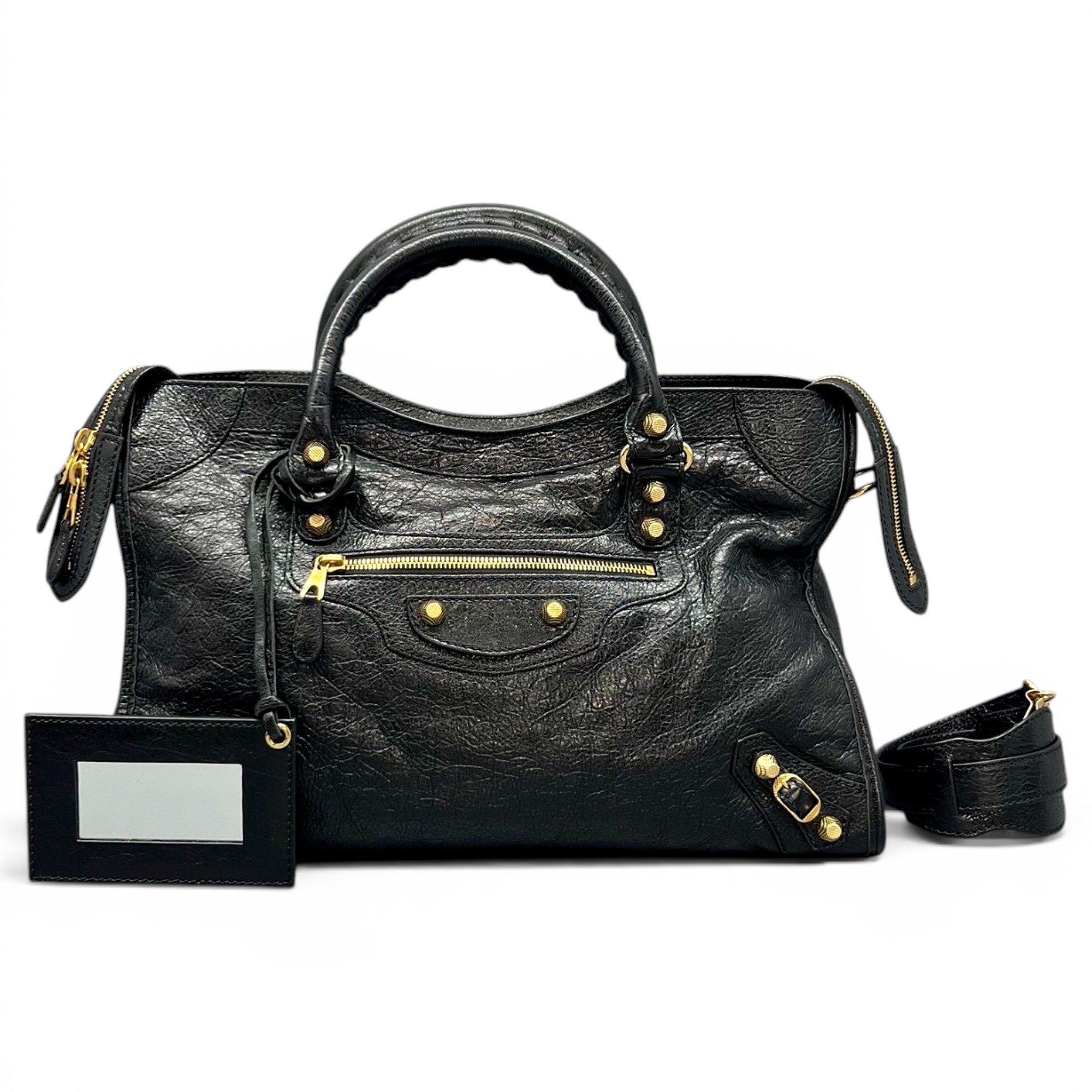 City leather handbag