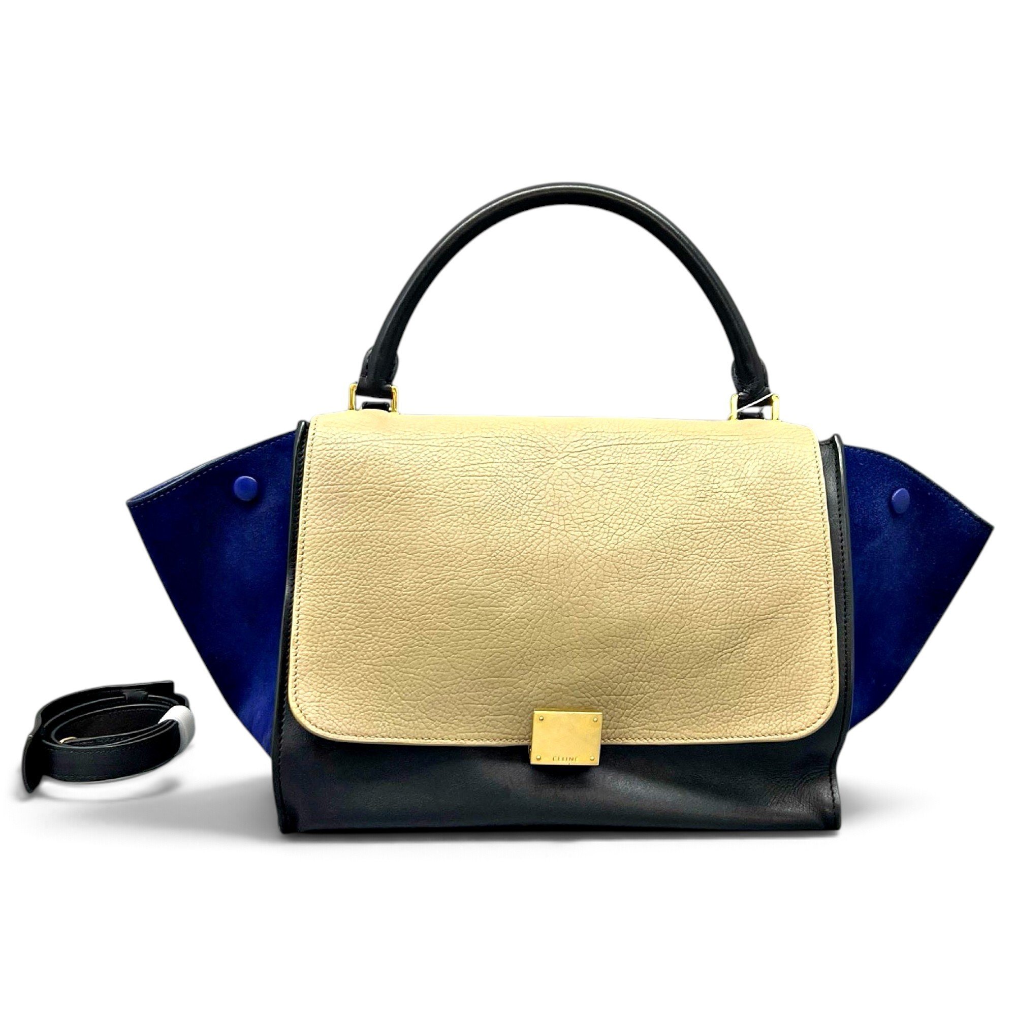Trapèze leather handbag