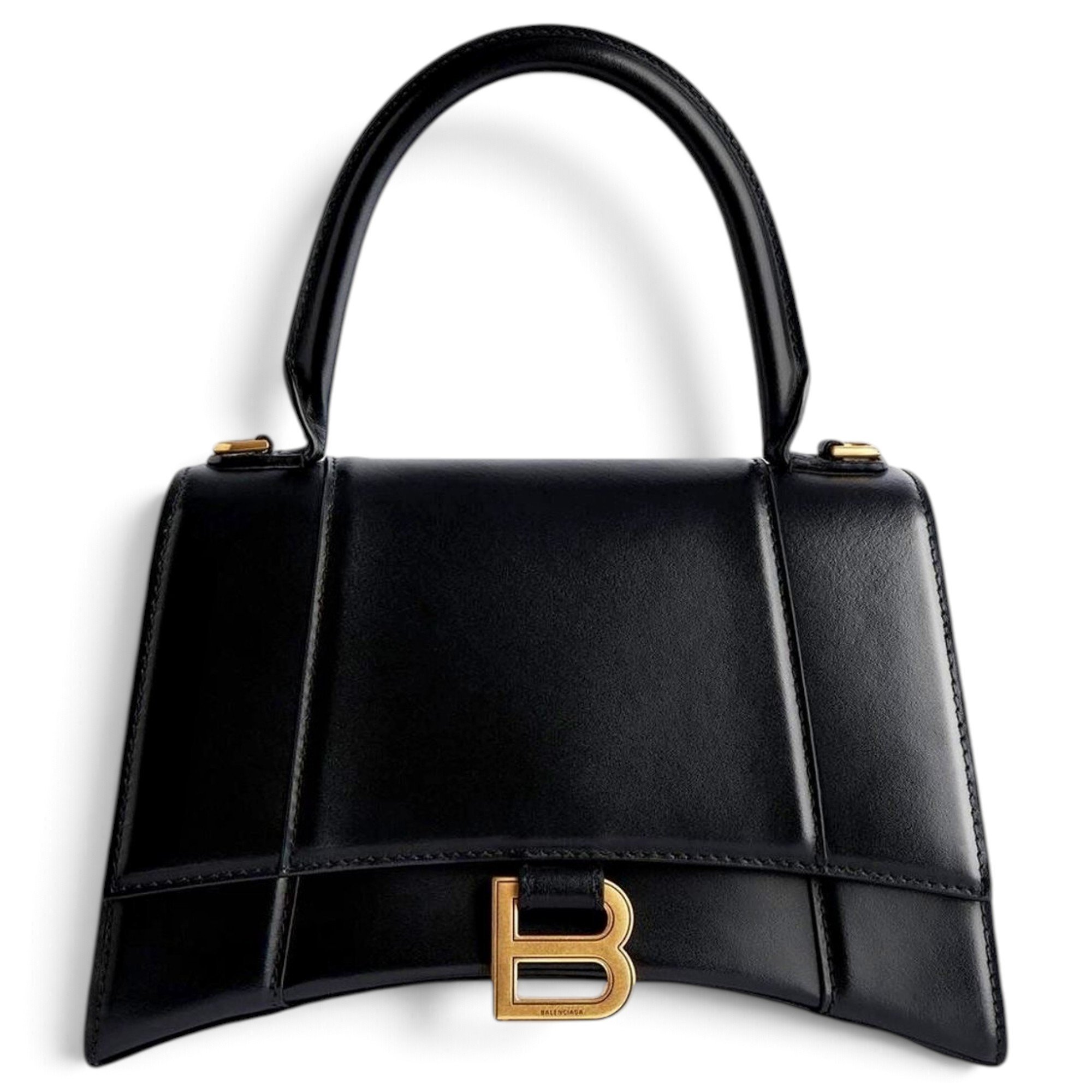 Hourglass leather handbag