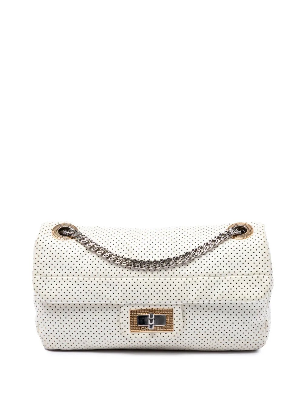 2008-2009 Small Perforated Calfskin Reissue 2.55 Drill Flap shoulder bag