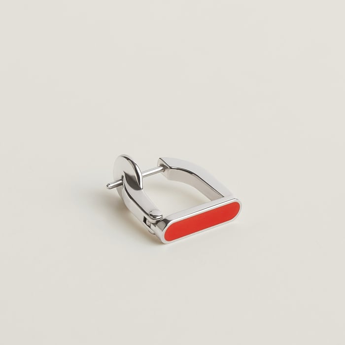 Orange Field Etrier Single Earring
