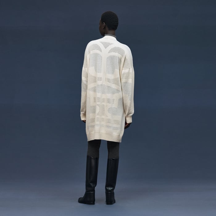 Blanc Naturel Long Cashmere Cardigan