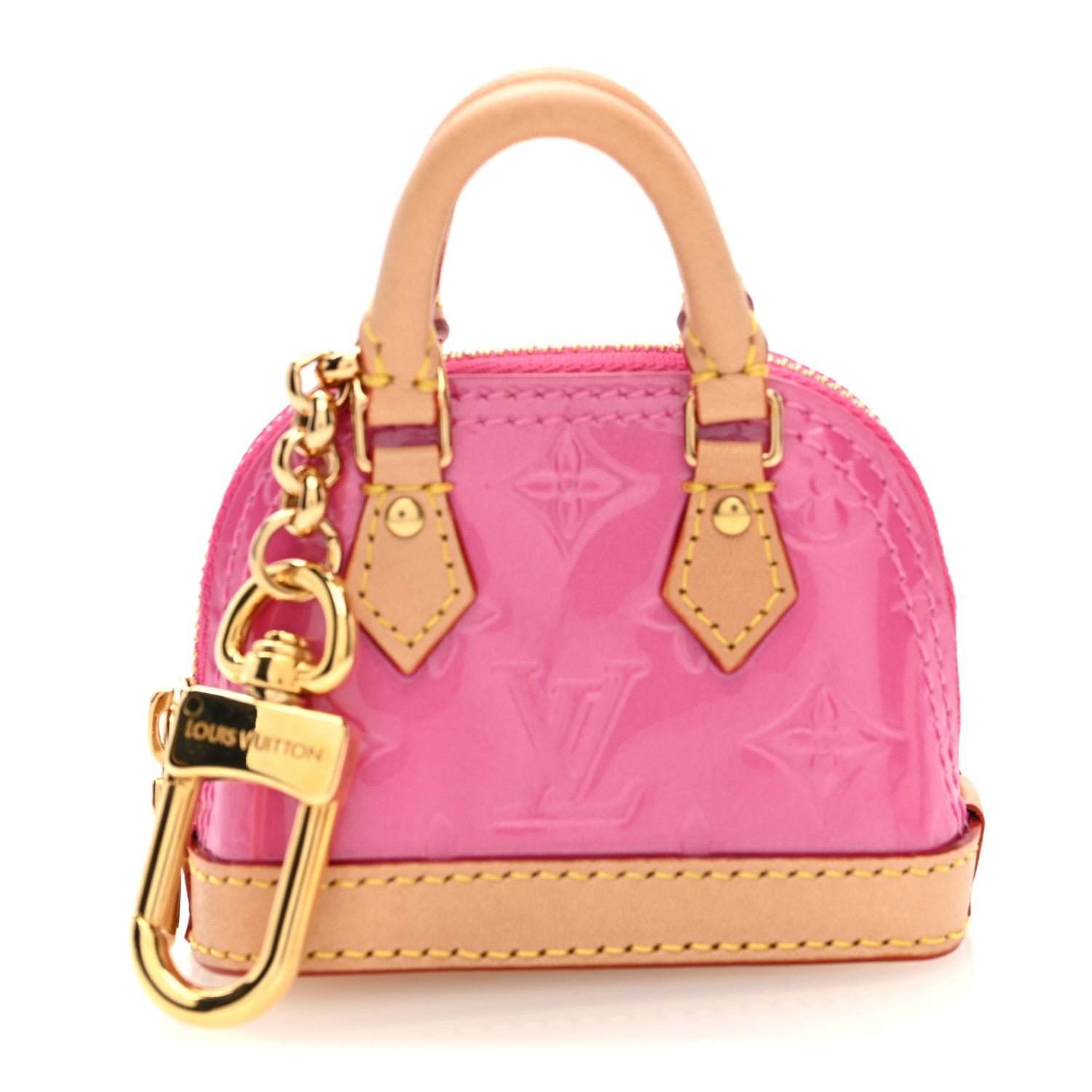 Louis Vuitton Vernis Monogram Micro Alma Bag Charm Key Holder Rose