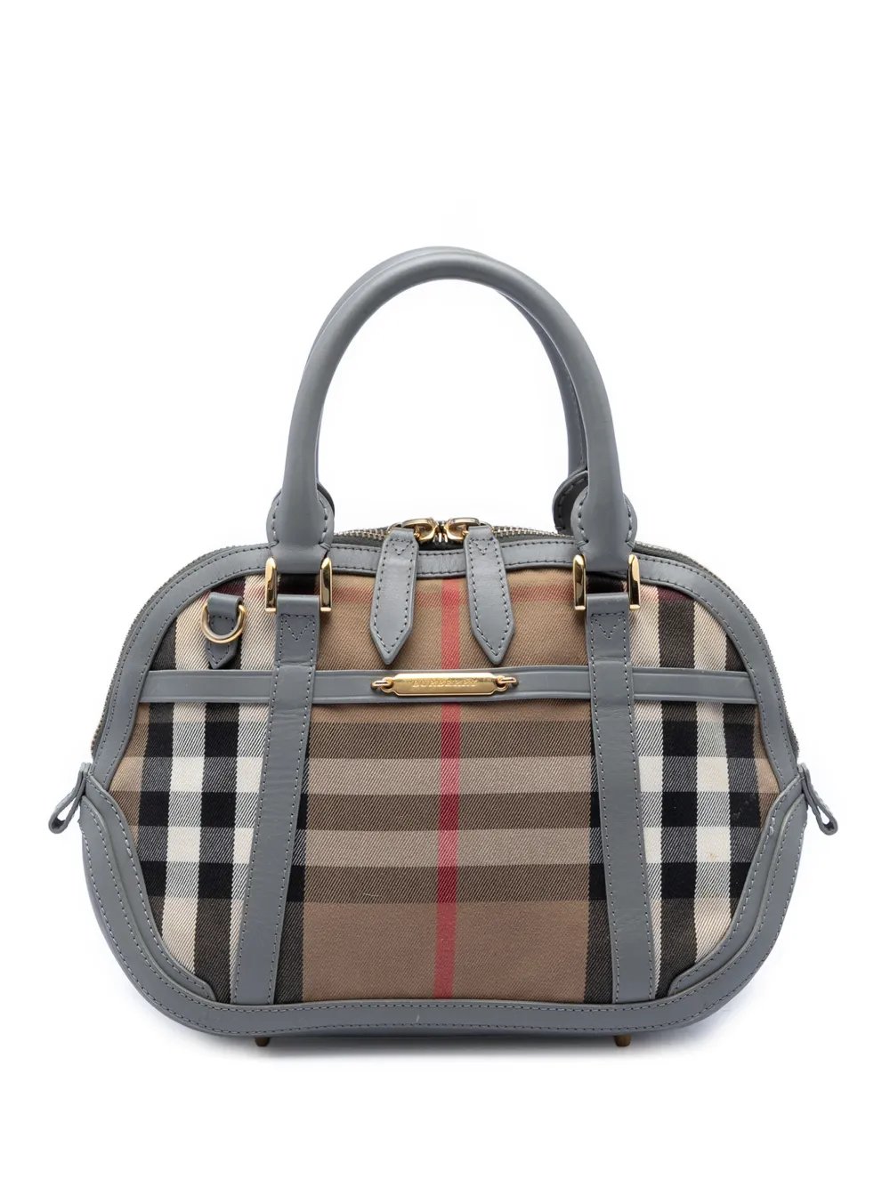 2000-2017 Small Leather Trimmed House Check Canvas Bridle Orchard satchel