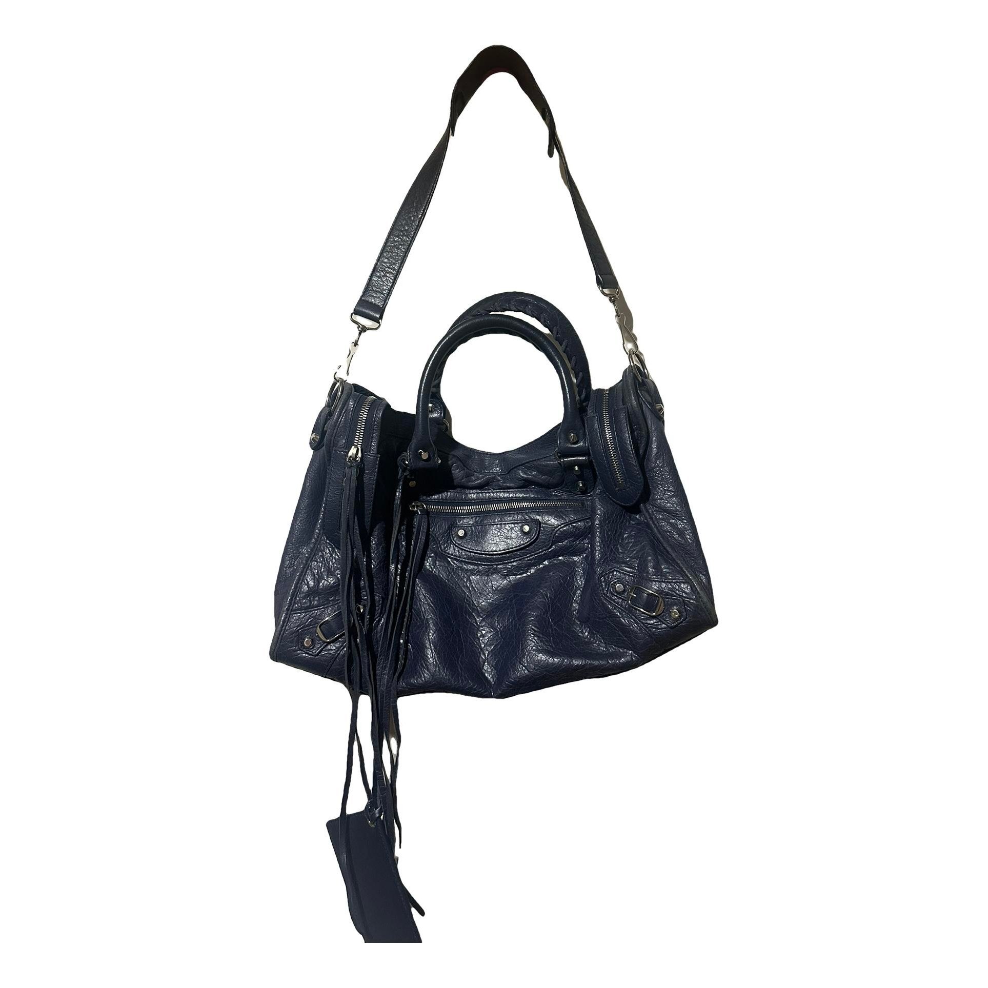 City leather handbag
