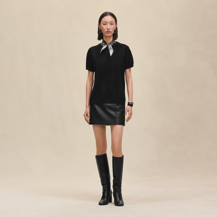 Noir "H" Short-sleeve Sweater