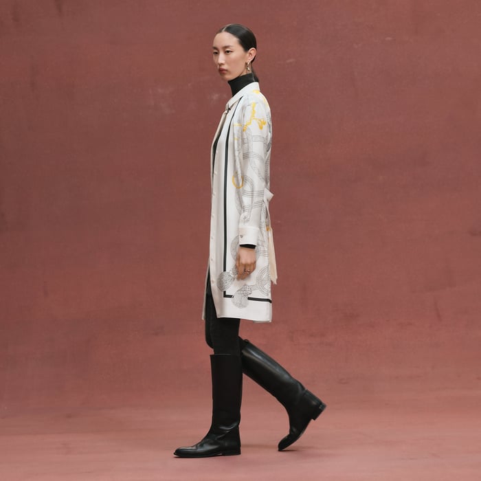 Blanc Nacre "Palefroi Remix" Shirt Dress