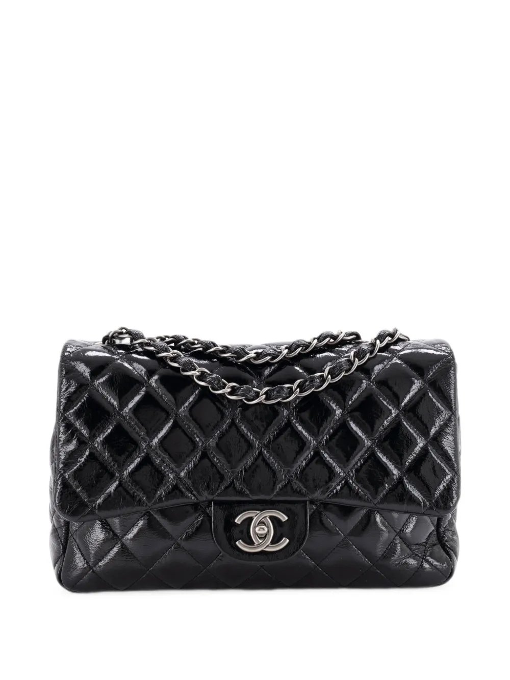 Classic Single Flap Bag Quilted Patent Jumbo shoulder bag