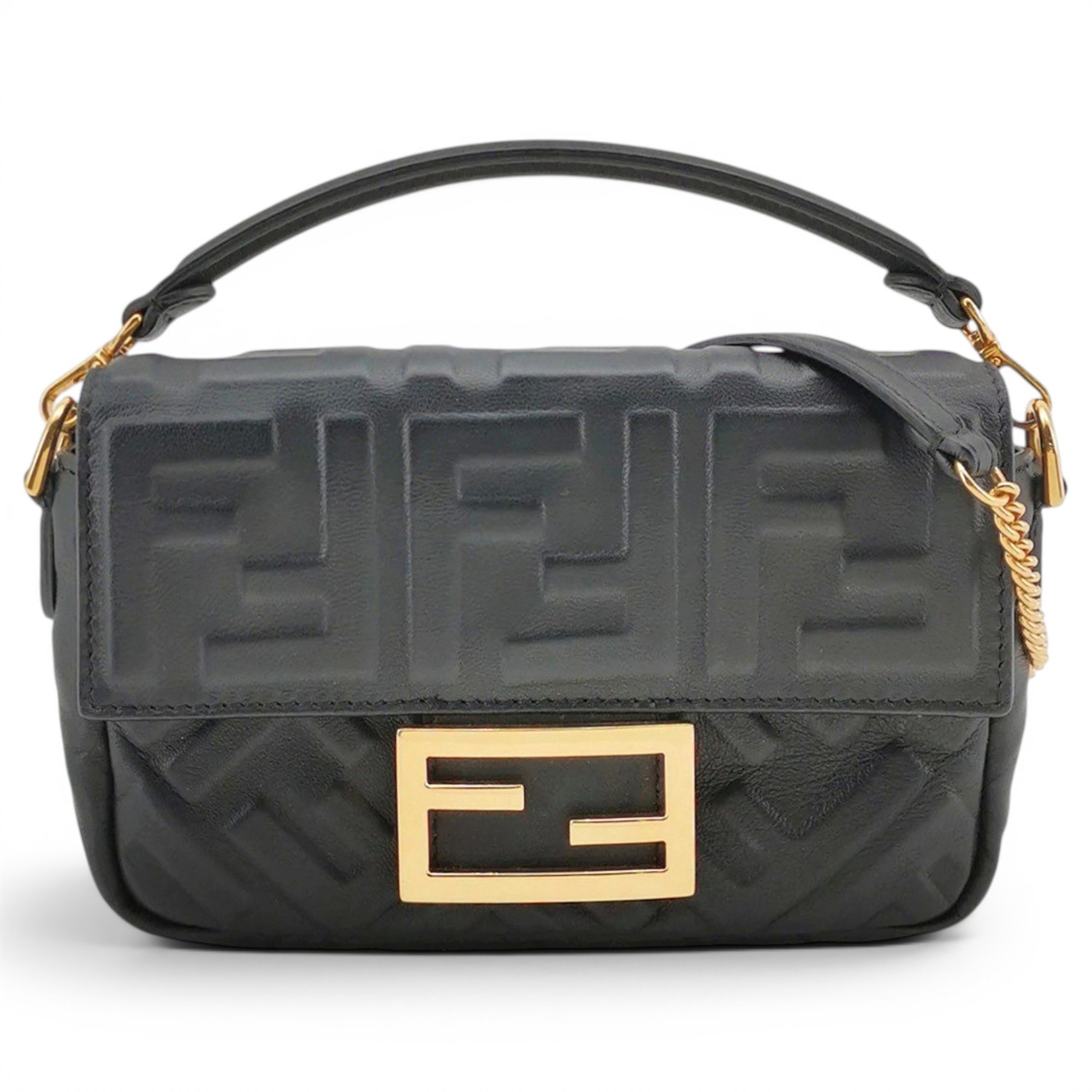 Baguette Chain Midi leather handbag