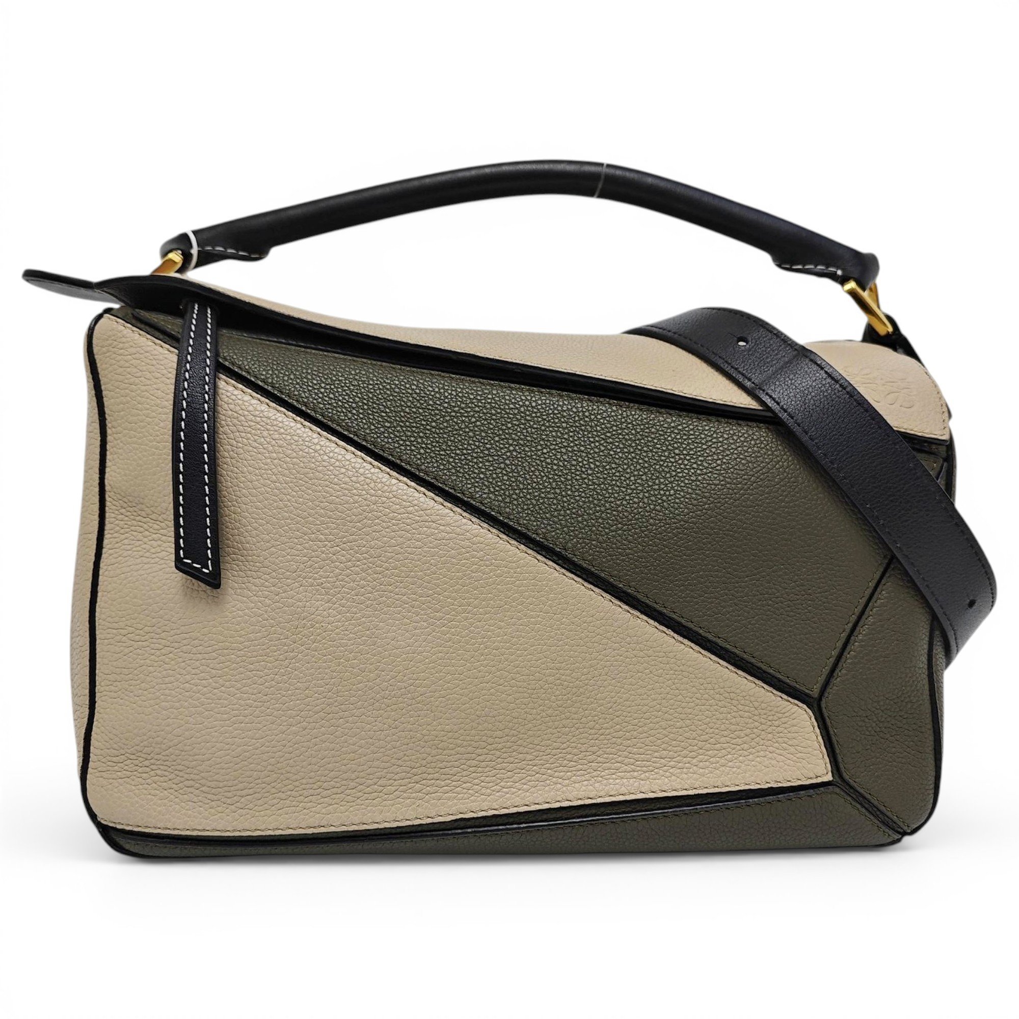 Puzzle leather handbag