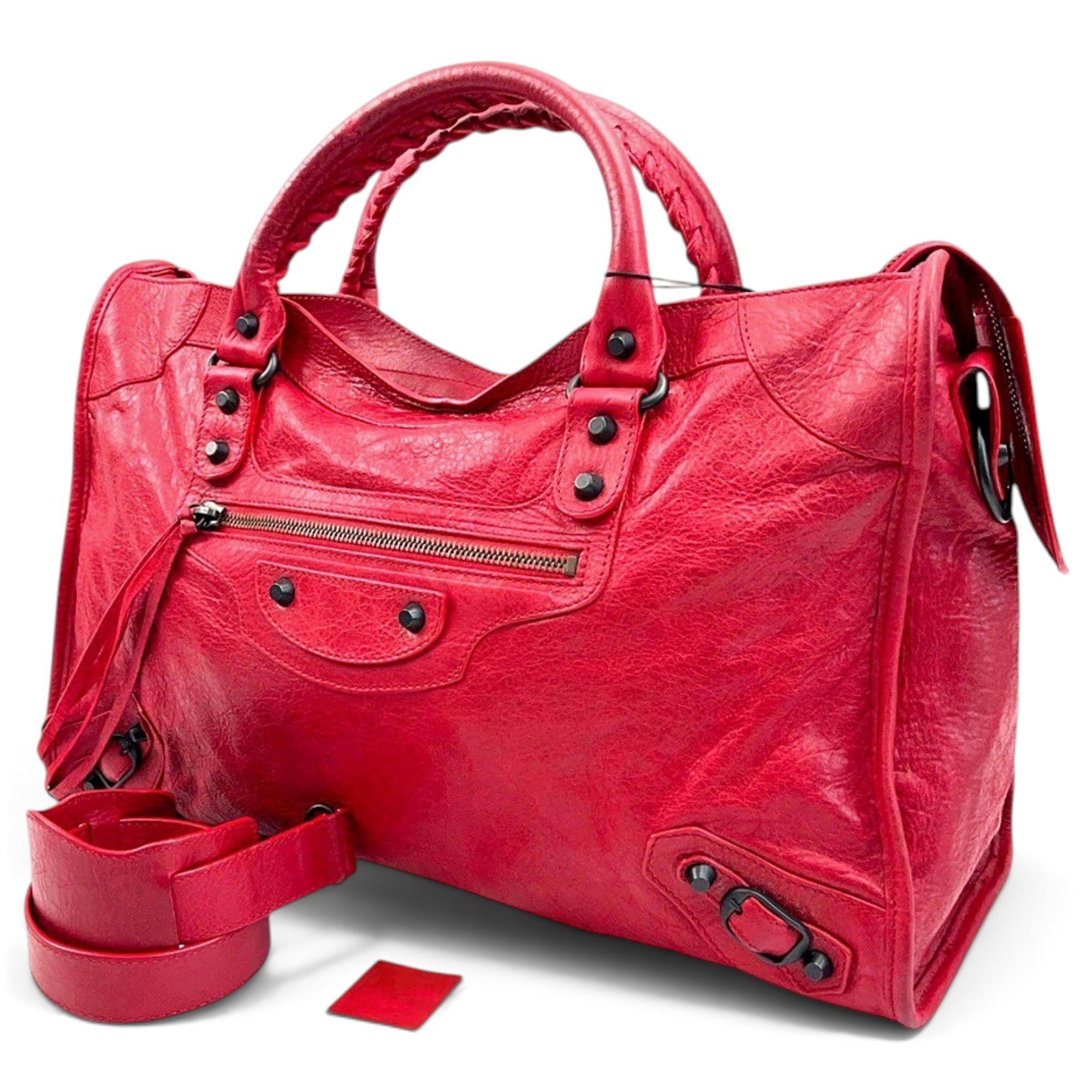 City leather handbag