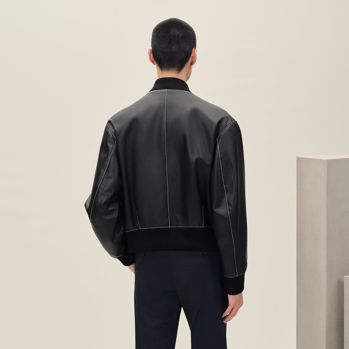 Noir "Empreinte" Rib-trim Jacket