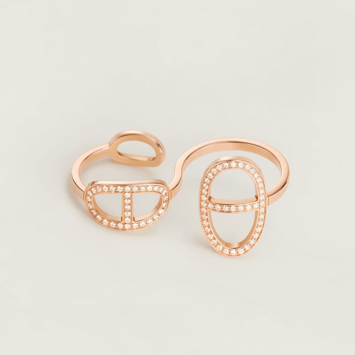 Sans Coloris Chaine d'Ancre Contour Double Ring
