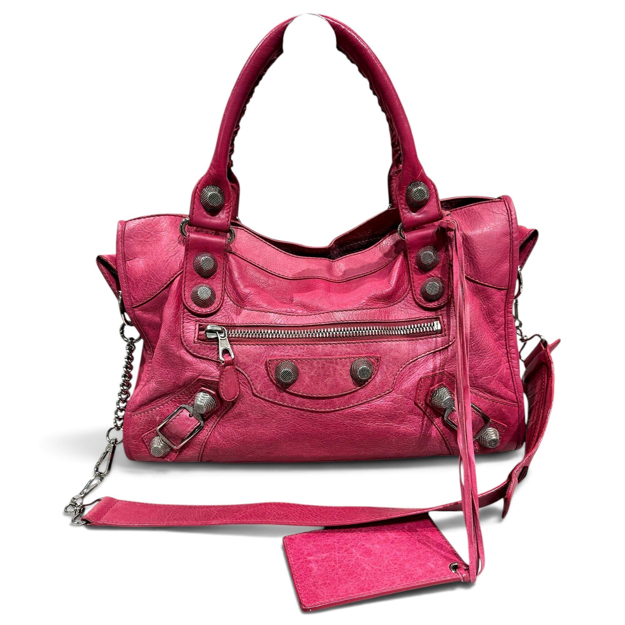 City leather satchel