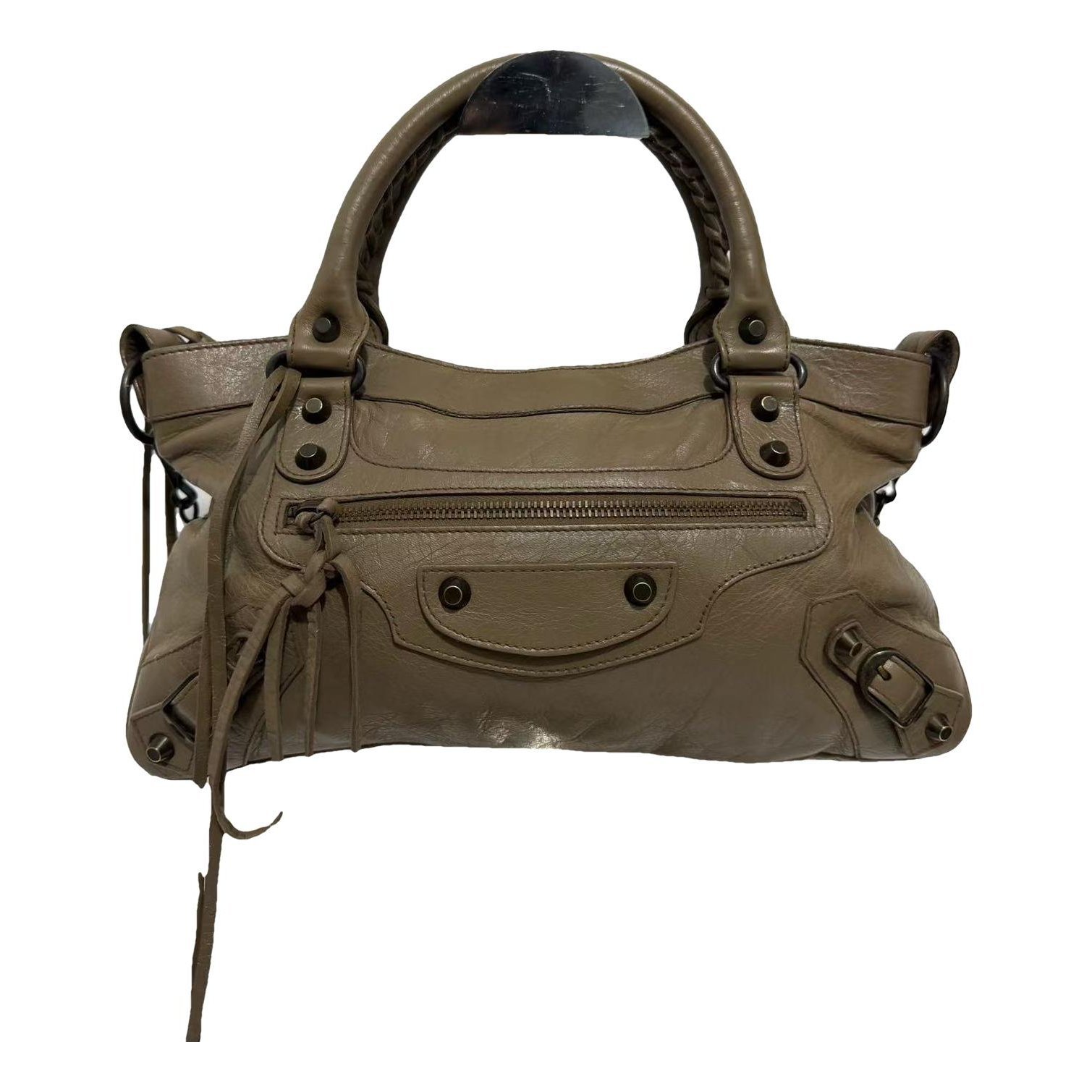 City leather handbag