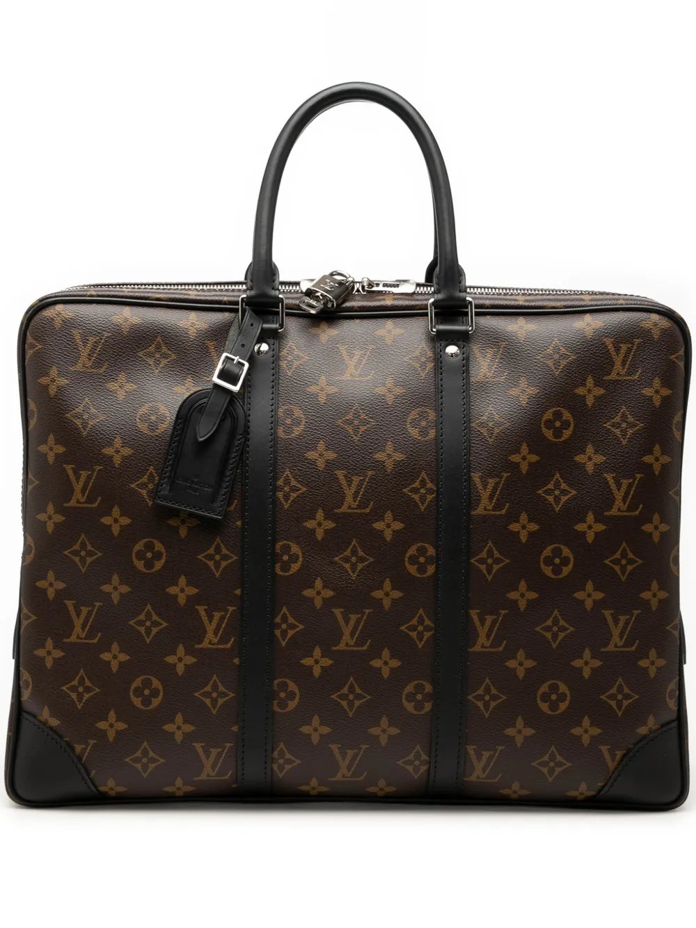 2013 Monogram Macassar Porte Documents Voyage GM business bag