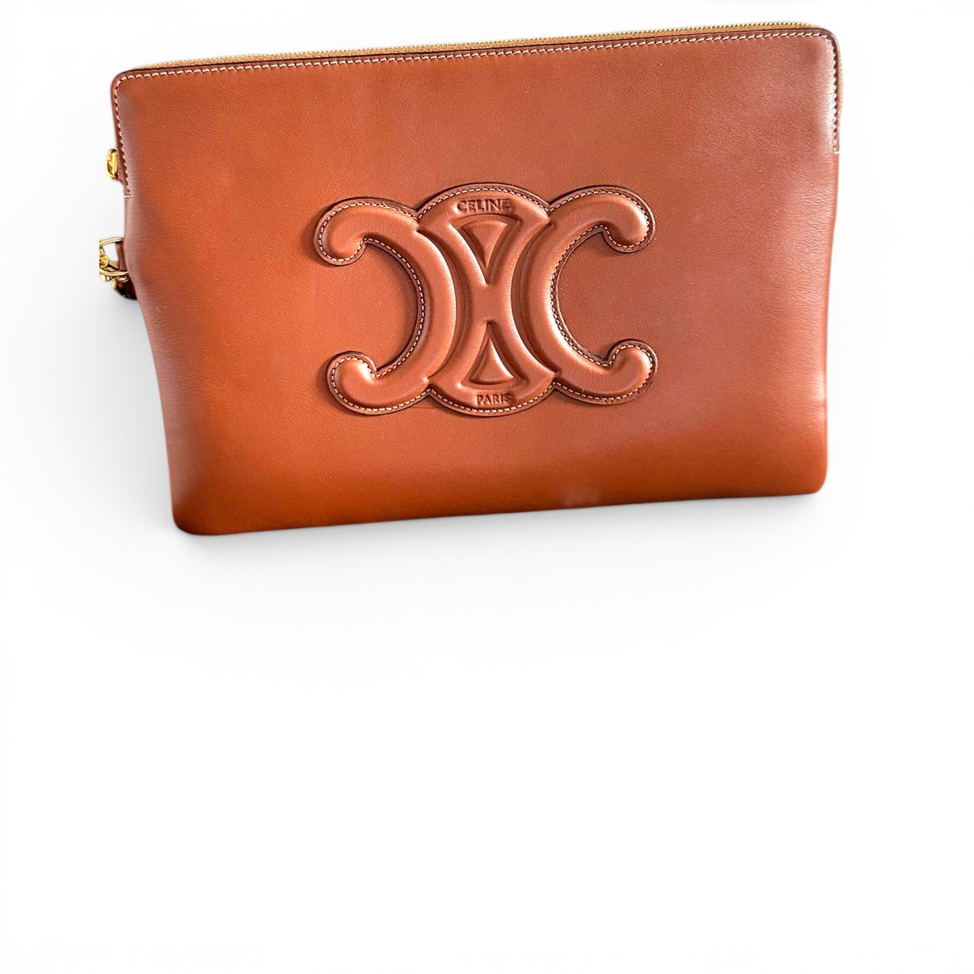 Leather clutch bag